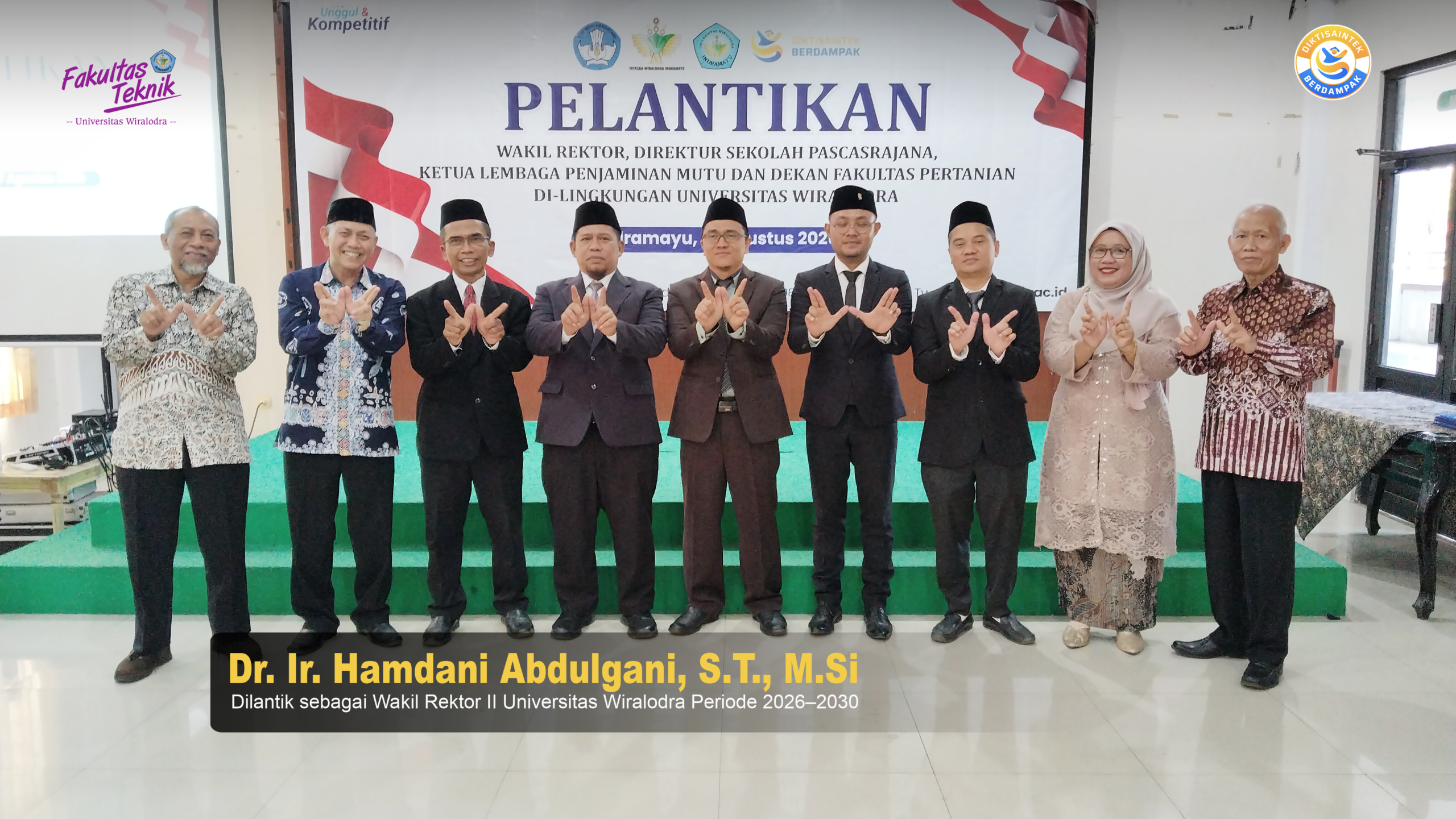 Dr. Ir. Hamdani Abdulgani, S.T., M.Si. Dilantik sebagai Wakil Rektor II Universitas Wiralodra Periode 2026–2030