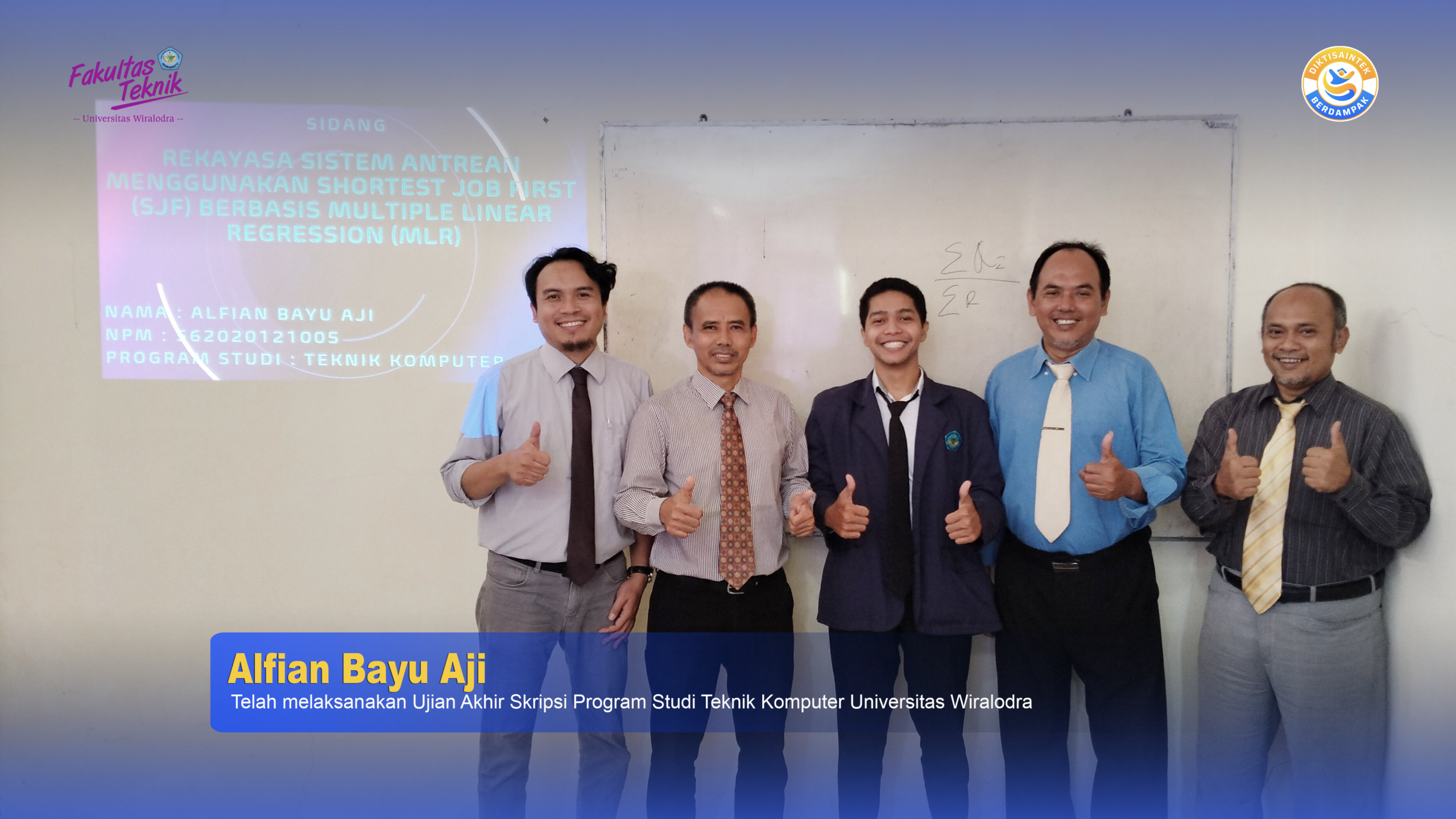 UJIAN SIDANG AKHIR SKRIPSI ALFIAN BAYU AJI PRODI TEKNIK KOMPUTER UNWIR